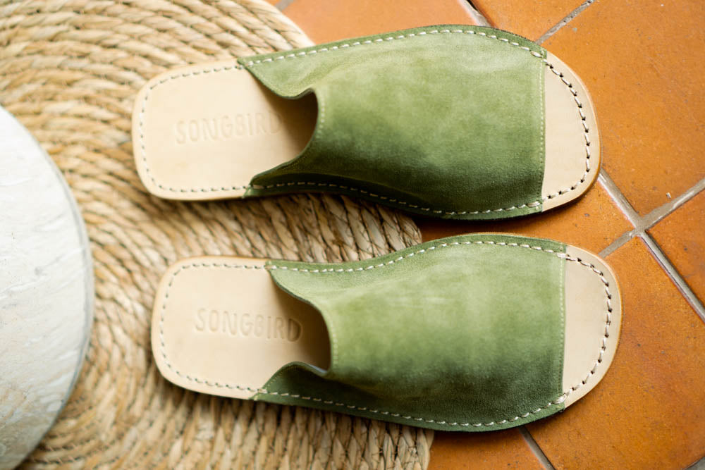 Suede Slip-on Sandals