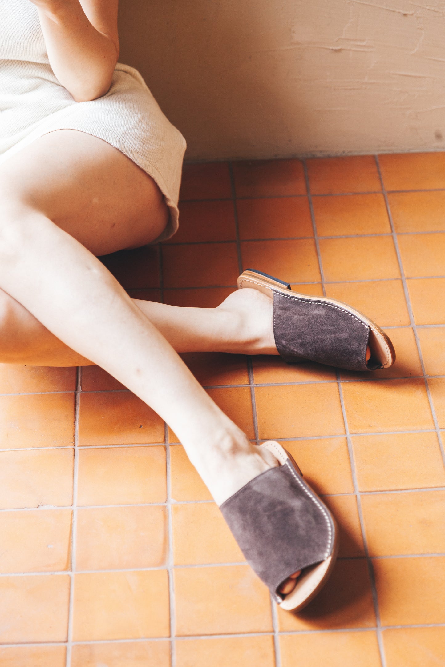Suede Slip-on Sandals