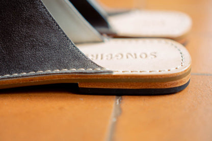 Suede Slip-on Sandals