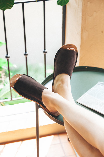 Suede Slip-on Sandals